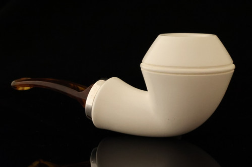 srv Premium - Rhodessian RC - Reverse Calabash Meerschaum Pipe with pocket case 15828