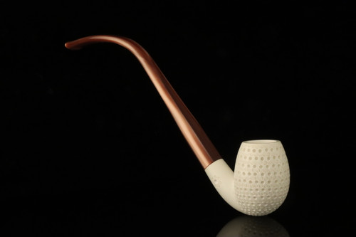 srv Premium - Lattice Churchwarden Block Meerschaum Pipe with case M4665