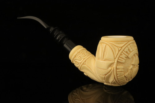 srv Premium - USMC US Marine Corps Block Meerschaum Pipe with fitted case M4688