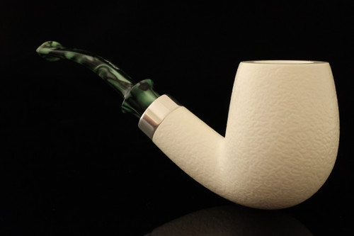 IMP Meerschaum Pipe - Custom Bent Billiard - Hand Carved with fitted case i2732