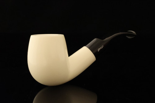 IMP Meerschaum Pipe - Nosewarmer Bent Billiard - Hand Carved with custom case i2723