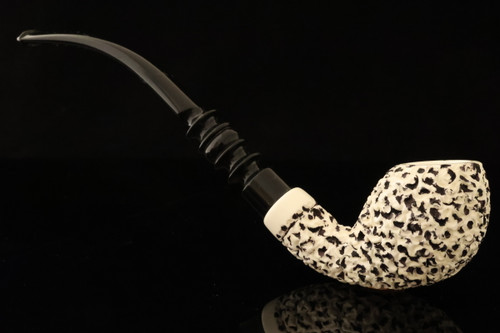 IMP Meerschaum Pipe - Chocolate Chip Churchwarden - Hand Carved with fitted case i2725