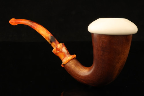 Calabash Meerschaum Pipe Mahogany Wood with custom pocket case 13337