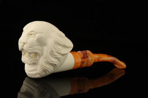 Tiger Block Meerschaum Pipe with pouch M4752