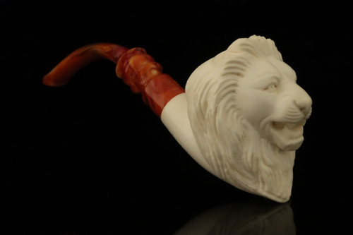 srv - Lion Block Meerschaum Pipe with fitted case M4812