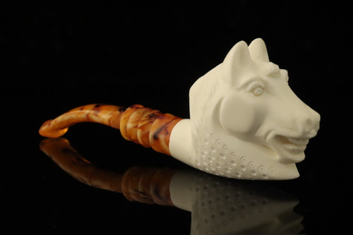 Horse Block Meerschaum Pipe with pouch M4853