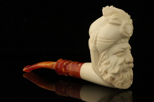 srv - Sultan Block Meerschaum Pipe with fitted case M4866