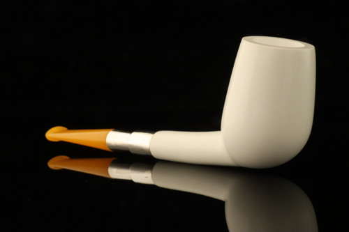 srv Premium - Pencil Shank Billiard Pocket Pipe Block Meerschaum Pipe with pocket case M4906