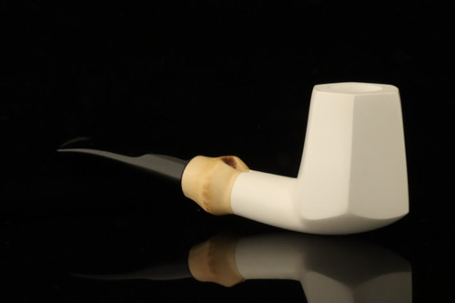srv Premium - Panel Bamboo Block Meerschaum Pipe with fitted case M4908