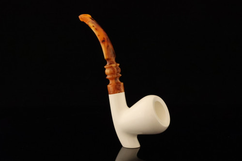 srv - Heel Sitter Block Meerschaum Pipe with fitted case M4929