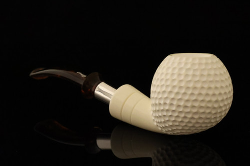 IMP Meerschaum Pipe - Golf Ball - Hand Carved with fitted case i2780