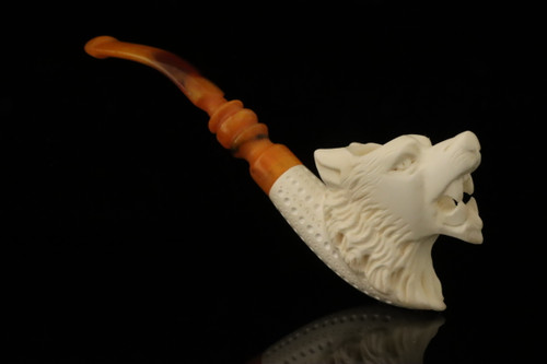 Wolf Block Meerschaum Pipe with pouch M4961