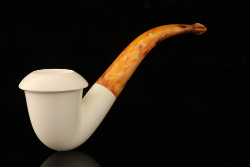 srv - Calabash Block Meerschaum Pipe with fitted case M4977