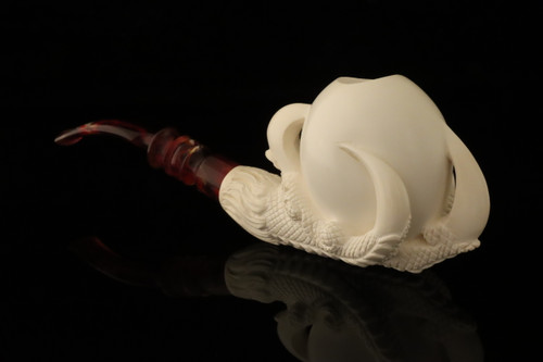 srv - Jumbo Eagle's Claw Block Meerschaum Pipe with fitted case M4993