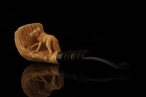 srv - Wolf Block Meerschaum Pipe by Kenan with fitted case M4995