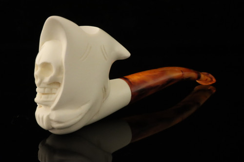 Grim Reaper Block Meerschaum Pipe with pouch M5009