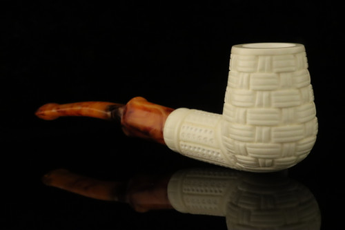srv - Basket Block Meerschaum Pipe with fitted case M5037