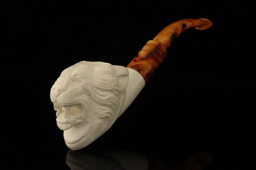 Tiger Block Meerschaum Pipe with pouch M5074
