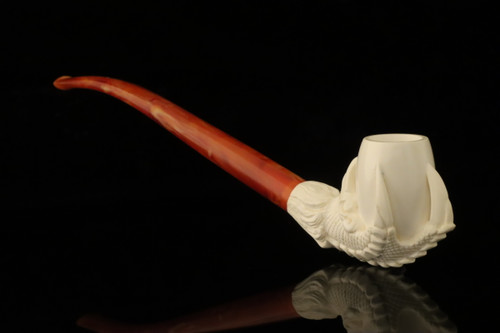 srv - Eagle's Claw Churchwarden Block Meerschaum Pipe with fitted case M5082