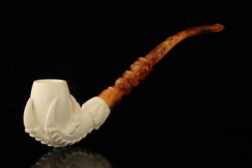 srv - Eagle's Claw Churchwarden Block Meerschaum Pipe with fitted case M5083