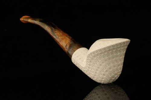 srv - Lattice Cobra Block Meerschaum Pipe with fitted case M5114
