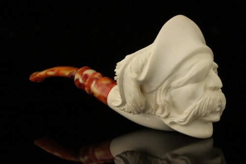 srv - Pirate Block Meerschaum Pipe with fitted case M5125