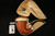 Calabash Meerschaum Pipe XL - Mahogany Wood with custom pocket case 13884