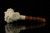 srv - Santa Smoking A Pipe  Self Sitter Block Meerschaum Pipe with fitted case M2184