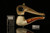 srv - Autograph Series Carved Bent Billiard Block Meerschaum Pipe with case M2245