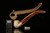 srv - Bent Billiard Churchwarden Block Meerschaum Pipe with fitted case M2324