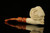 srv - Winged Skull Block Meerschaum Pipe with custom case M2413