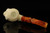 srv - Floral Skull Block Meerschaum Pipe with custom case 15251