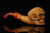 srv - Skull Block Meerschaum Pipe with fitted case M3042