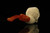 srv - Carved Skull Block Meerschaum Pipe with fitted case M3208