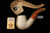 srv Bent Billiard Block Meerschaum Pipe with fitted case 15356t