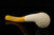 srv - Lattice Bent Billiard Block Meerschaum Pipe with fitted case 15461