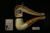 srv - Autograph Series Carved Bent Billiard Block Meerschaum Pipe with fitted case M3553