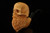 srv - Jumbo Bearded Skull Block Meerschaum Pipe by Kenan with fitted case 15556