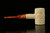 srv - Masonic Hammer Freemasonry Block Meerschaum Pipe with fitted case M3841