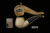 srv - USN US Navy Block Meerschaum Pipe with fitted case M3897