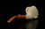 srv - Big Chief Skull Block Meerschaum Pipe with fitted case M3923
