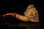 srv - Skull with Snake Block Meerschaum Pipe with fitted case M3981