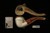 srv - Lattice Calabash Block Meerschaum Pipe with fitted case M3994