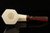 F. Baki - Panel Horn - srv Premium Meerschaum Pipe Carved by Fikri Baki with case 15588
