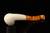 srv - Bent Billiard Hand carved Block Meerschaum Pipe with fitted case 15729