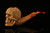 srv - Carved Skull Block Meerschaum Pipe with fitted case M4307