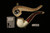 srv - Bent Billiard Block Meerschaum Pipe with fitted case M4345
