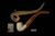 srv - Lattice Bent Billiard Churchwarden Block Meerschaum Pipe with fitted case M4534