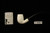 Bent Billiard Block Meerschaum Pipe with pouch M4561