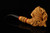 srv - Miner Skull Block Meerschaum Pipe Carved by Alpaslan with fitted case 15845